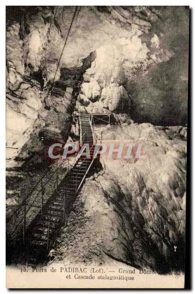 CPA Puits de Padirac Grand dome et cascade stalagmitique