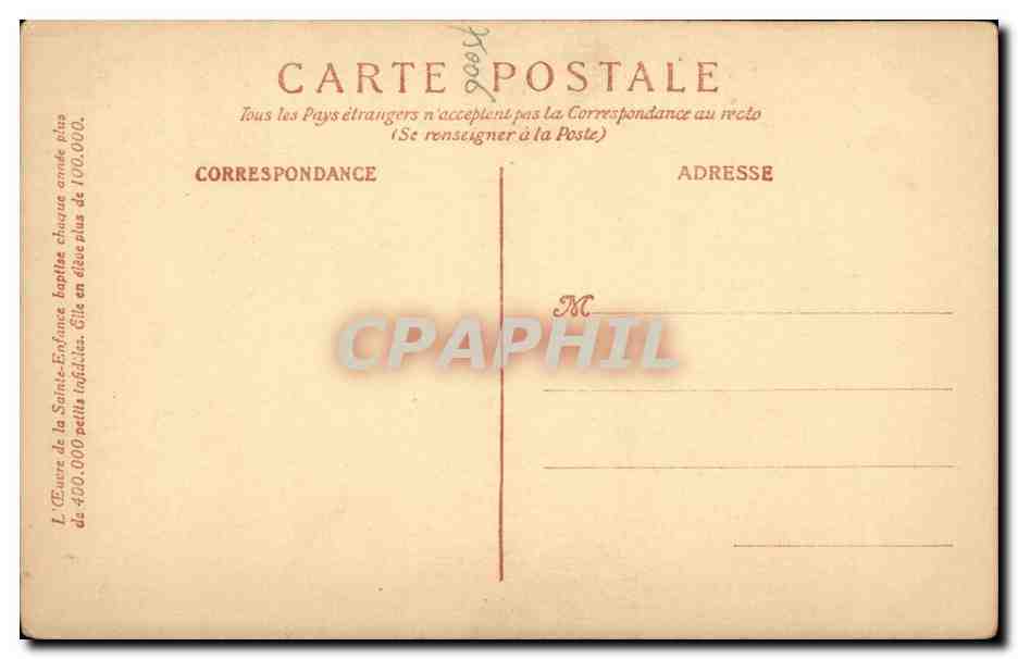 Paris CPA L'oeuvre de la petite enfance 44 rue du cherche Midi Rapahel Sanzio  — Verso