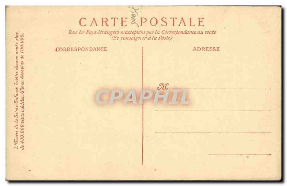 Paris CPA L'oeuvre de la petite enfance 44 rue du cherche Midi Rapahel Sanzio  — Verso