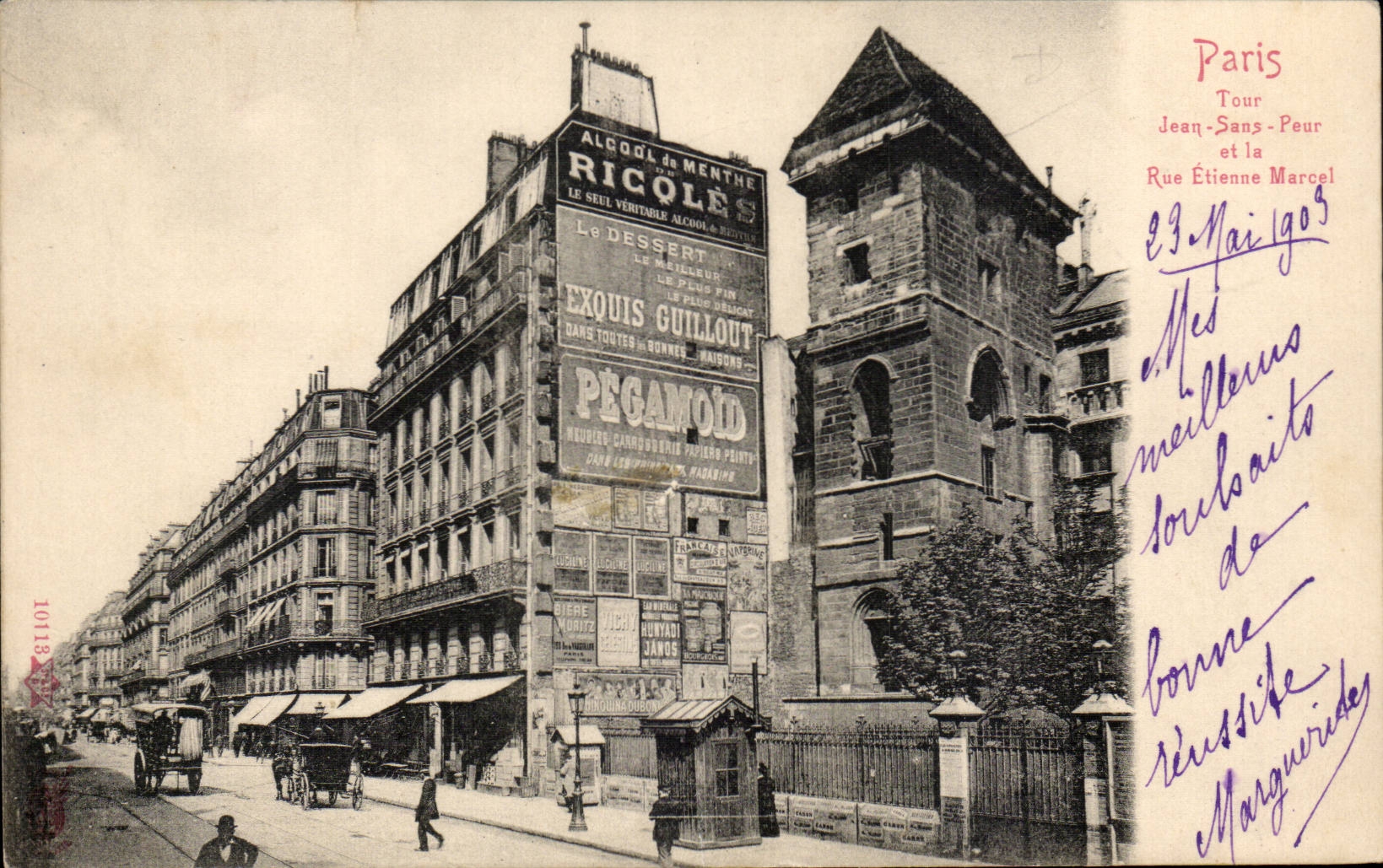 Paris CPA Tour Jean Sans peur et la Rue Etienne Marcel