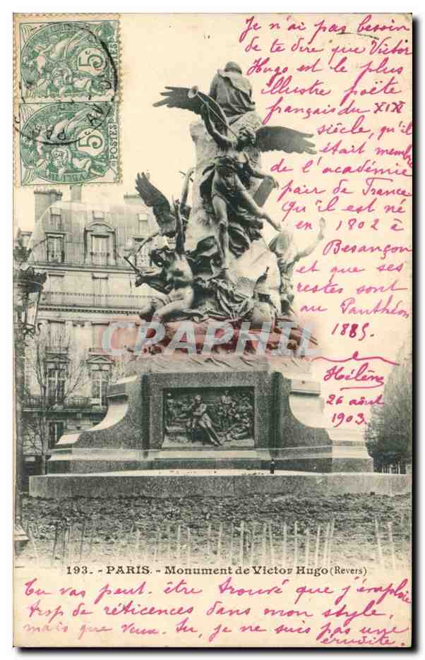 Paris CPA Monument de Victor Hugo
