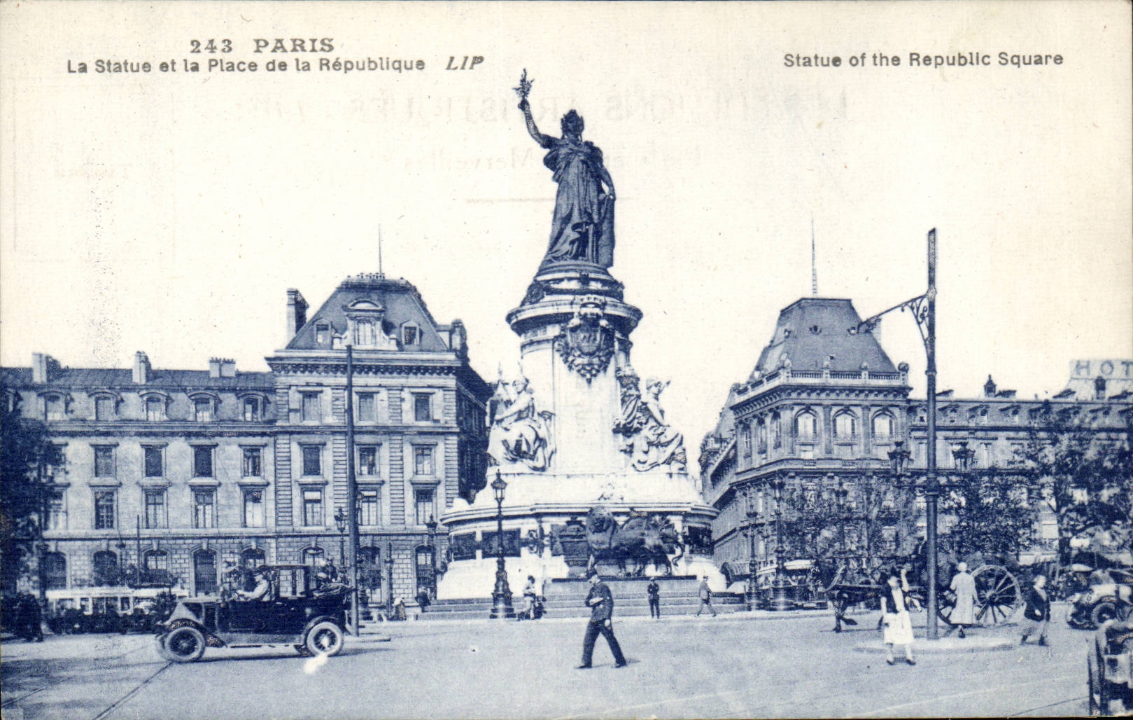Paris CPA La statue de la Republique 