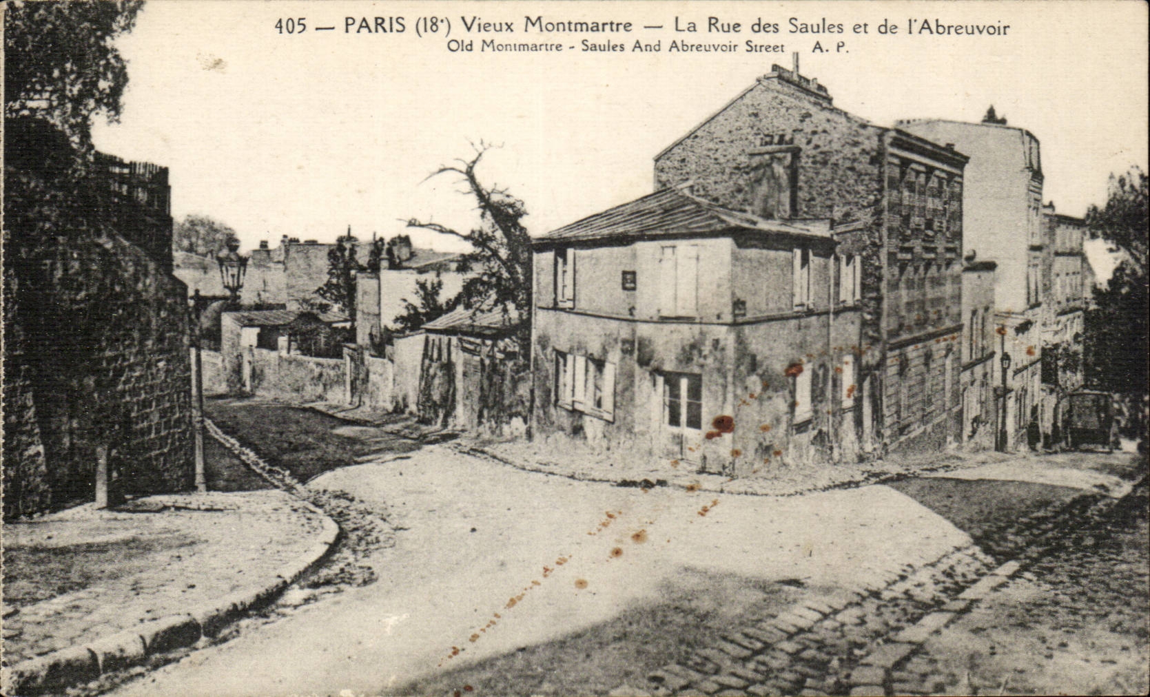 Paris CPA Vieux Montmartre La rue des SAules et de l'abreuvoir 