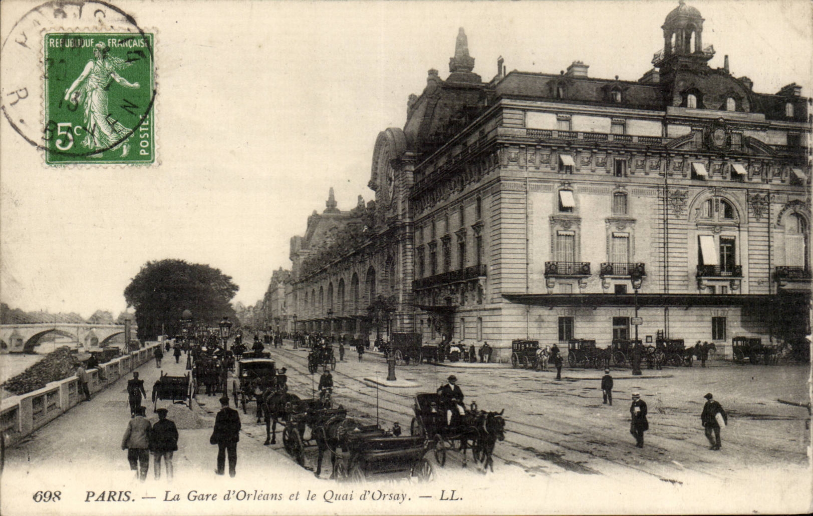 Paris CPA la gare d'Orleans et le quai d'orsay 