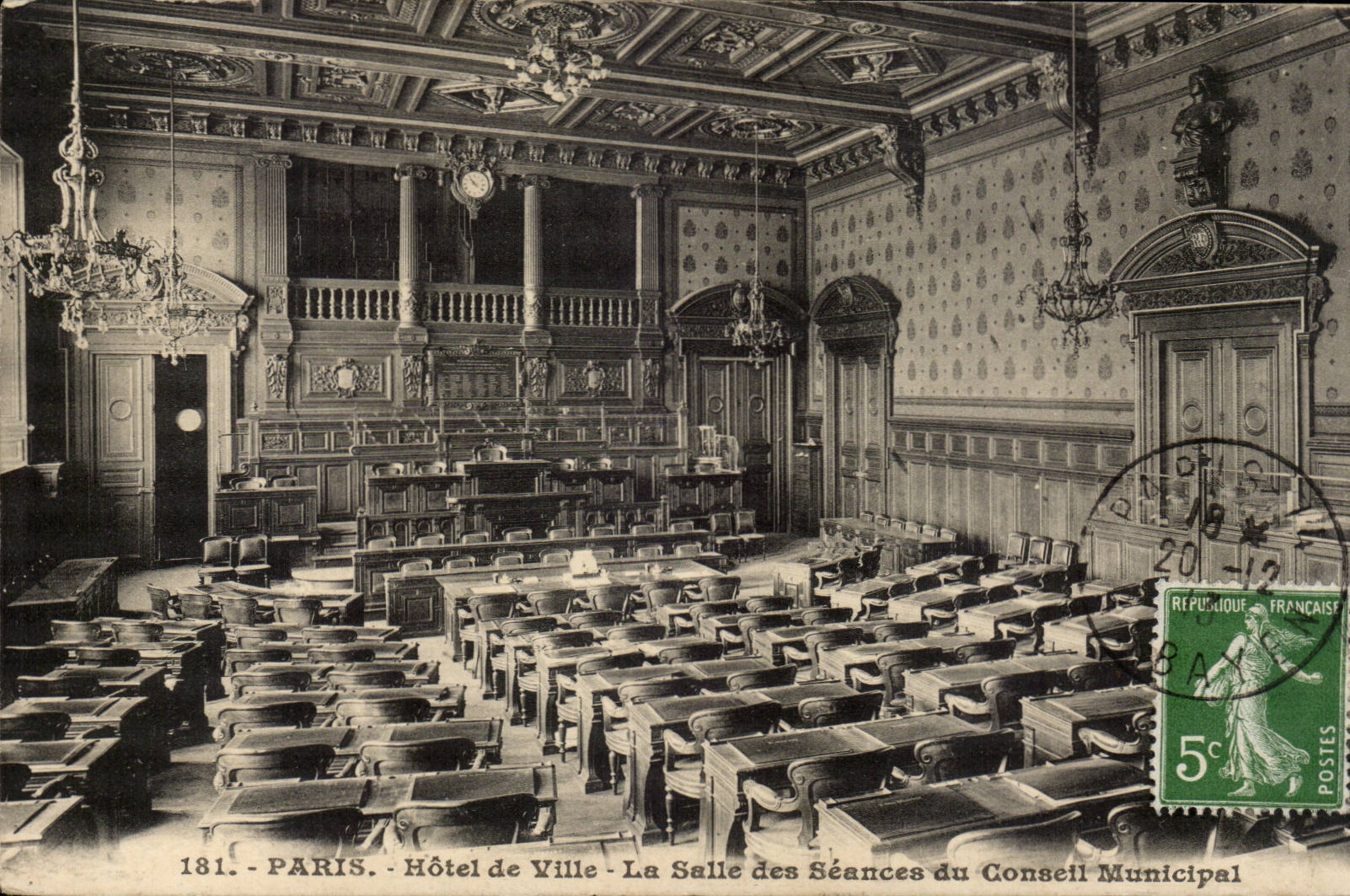Paris CPA Hotel de ville Salle des seances du conseil municipal