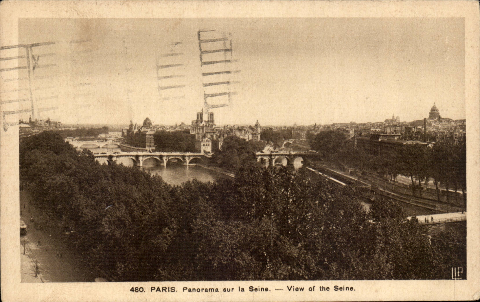 Paris CPA Panorama sur la Seine 