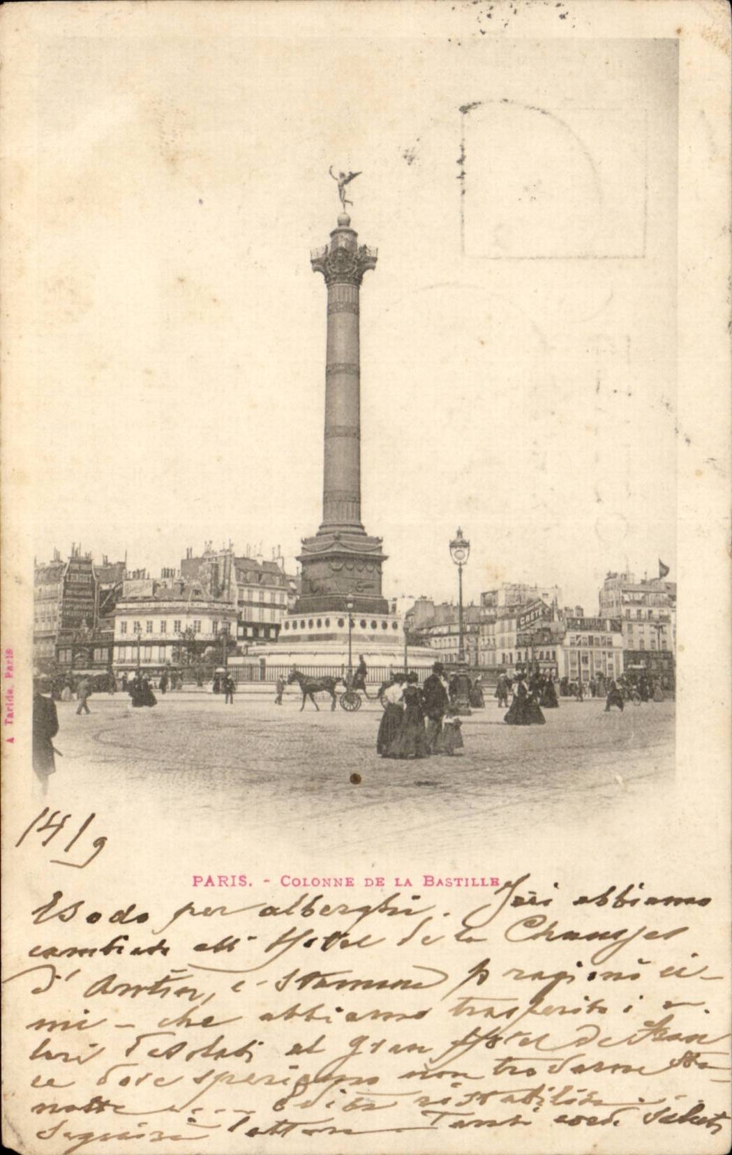 Paris CPA Colonne de la Bastille