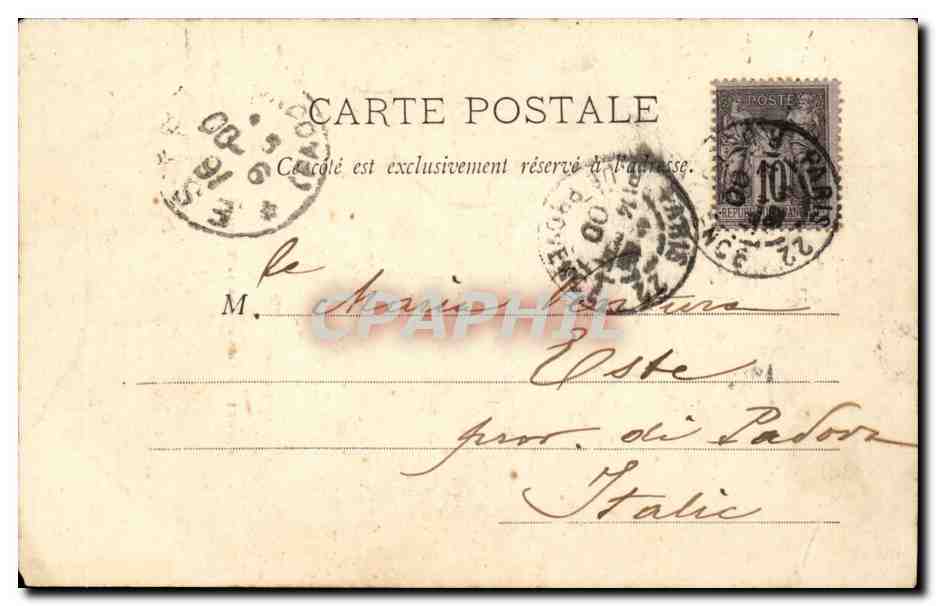 Paris CPA Colonne de la Bastille — Rückseite