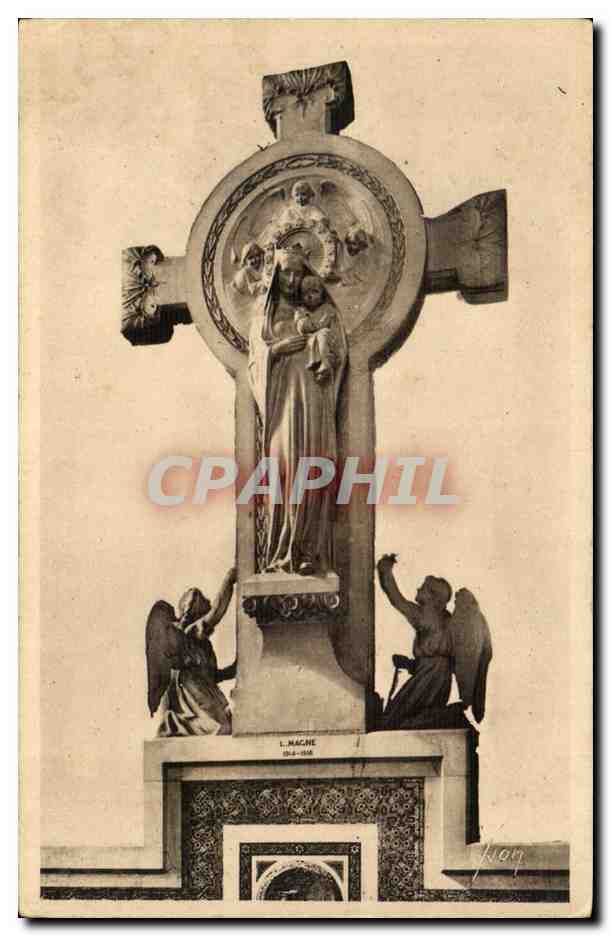 Paris CPA Basilique du Sacre Coeur de Montmartre Statue de la Vierge du bacn d'oeuvre