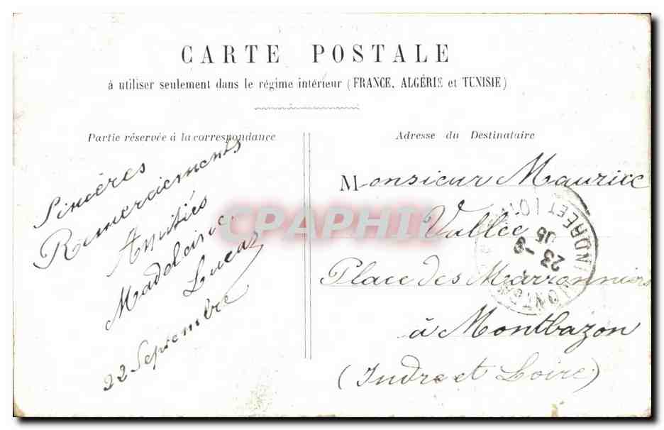 Paris CPA La Trocadero  — Rückseite