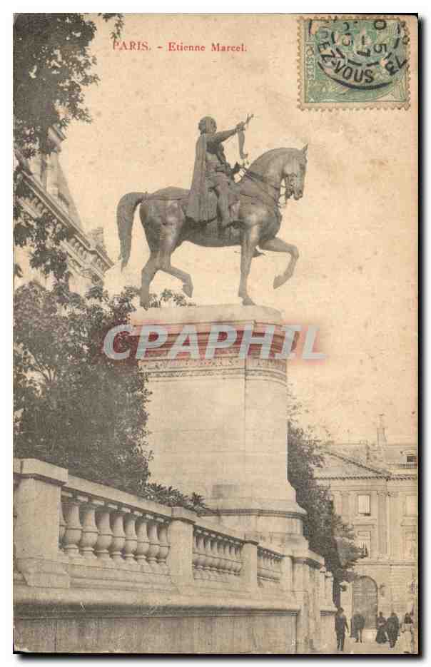 Paris CPA Etienne marcel (statue)