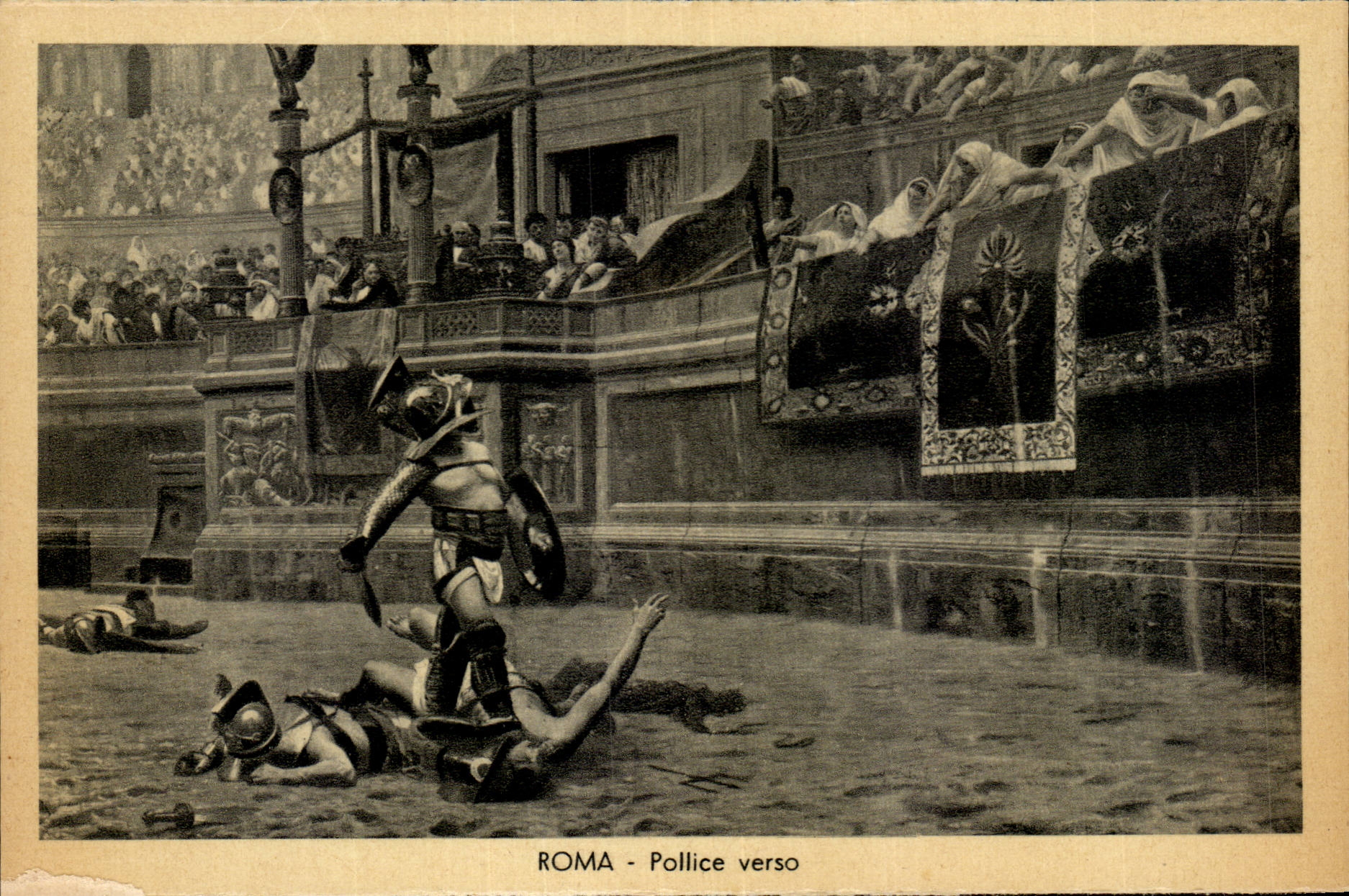 Italie Italia Roma CPA Il Colosseo Pollice verso (gladiateur gladiator)