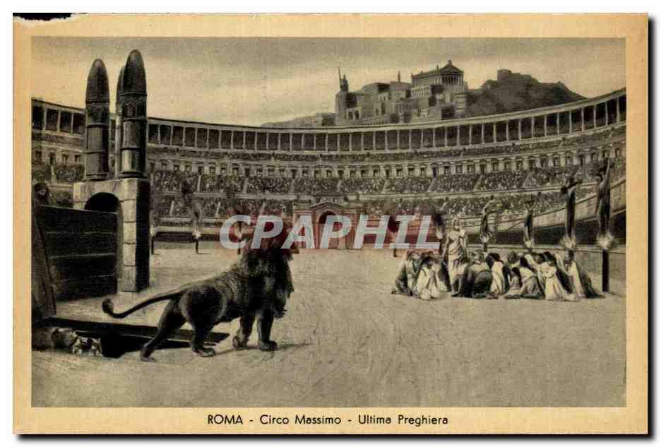 Italie Italia Roma CPA Circo Massimo Ultima Preghiera (lion)