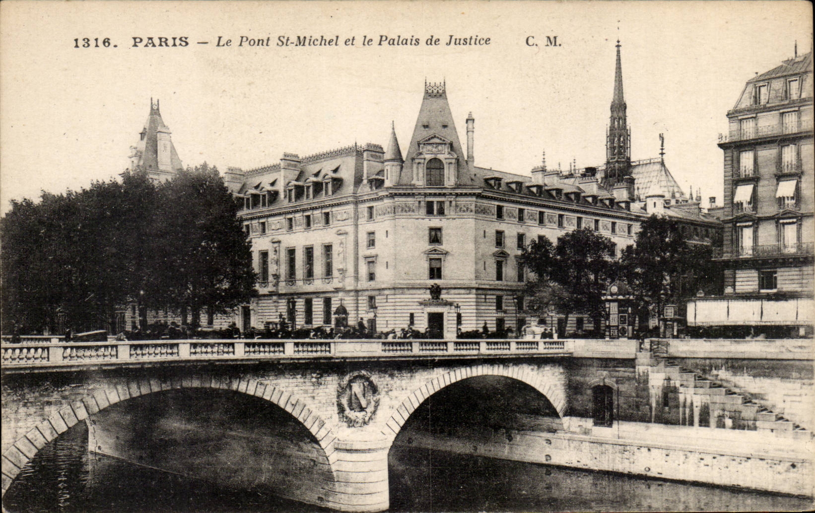 Paris CPA Le Pont St Michel et le palais de justice