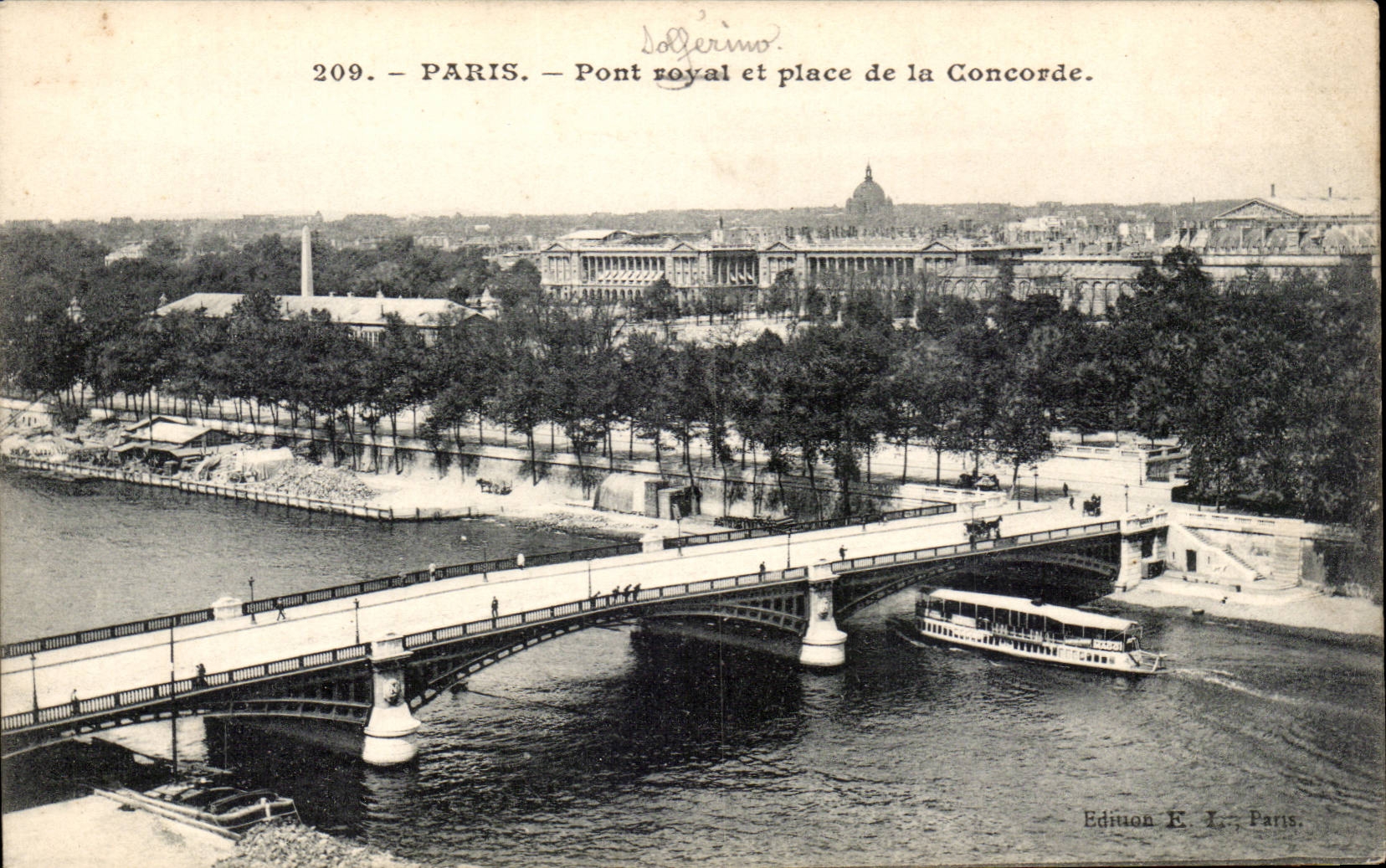 Paris CPA Le Pont Solferino et place de la Concorde
