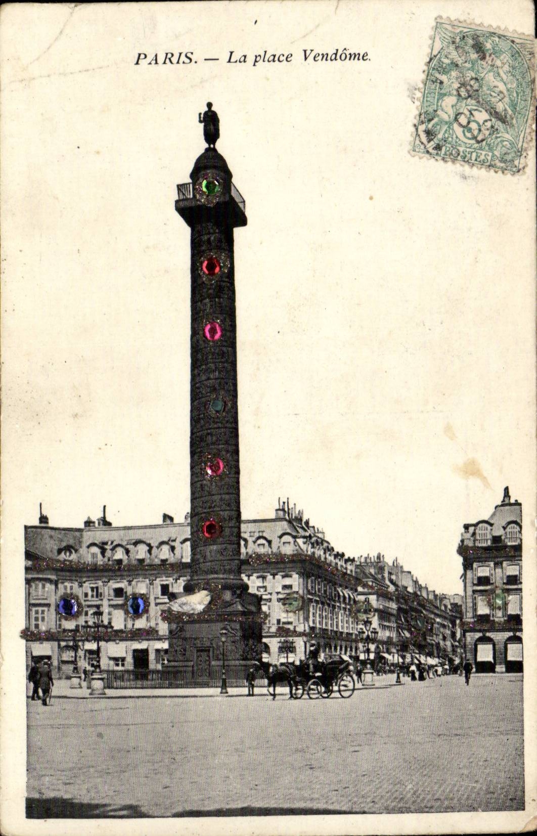 Paris CPA Place Vendome (serie de brillants)