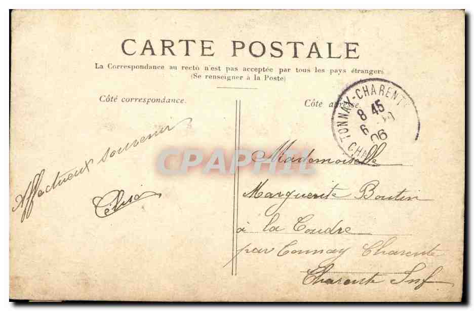 Paris CPA Place Vendome (serie de brillants) — Verso