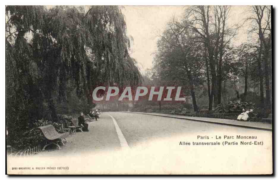 Paris CPA Parc Monceaau Allee transversale (partie Nord Est)