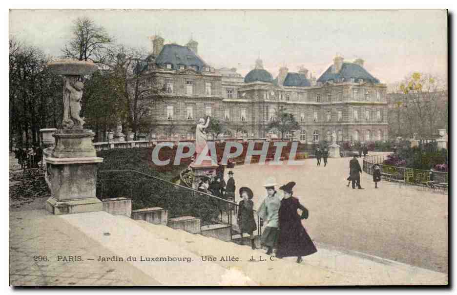 Paris - 6 - Jardin du Luxembourg - Une Allee - Enfant CPA 