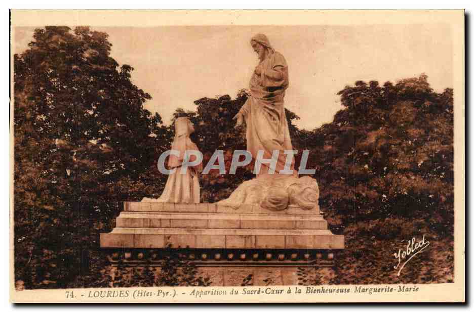 Lourdes - Apparition du Sacre Coeur a la Bienheurese Marguerite Marie CPA 