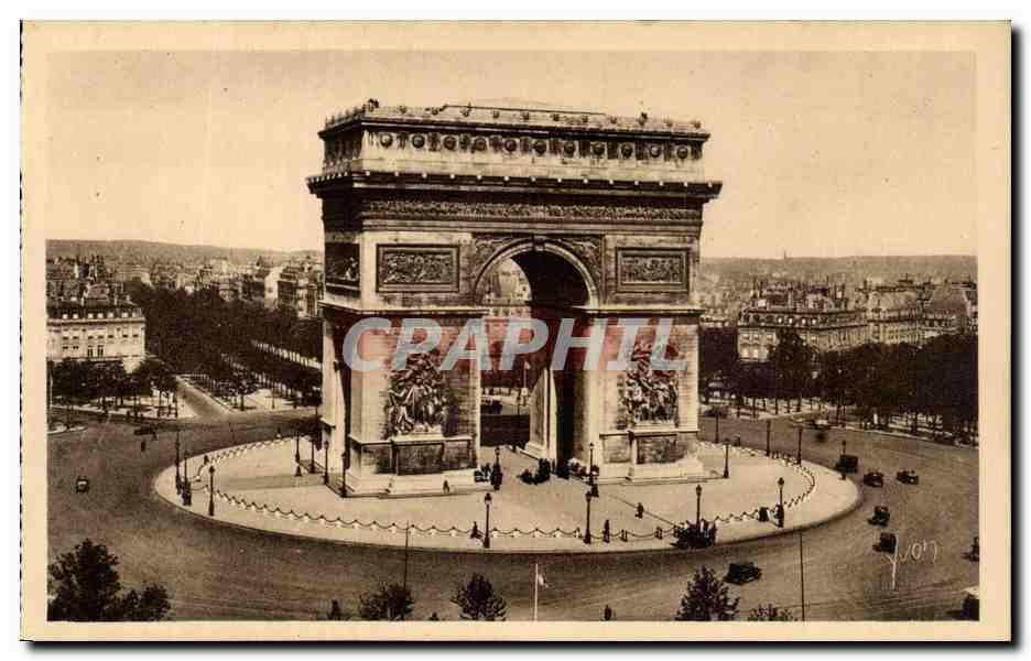 Paris - 8 - L'Arc de Triomphe et la Place de l'Etoile CPA 