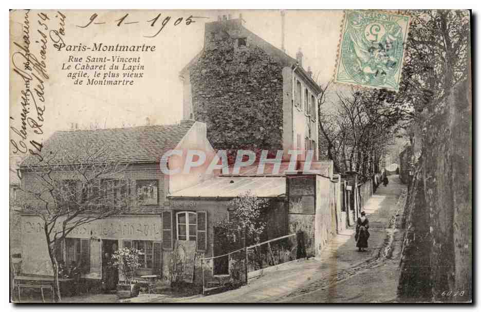 Paris - 18 - Rue Saint Vincent - Le Cabaret du Lapin Agile le plus vieux de Montmartre CPA 