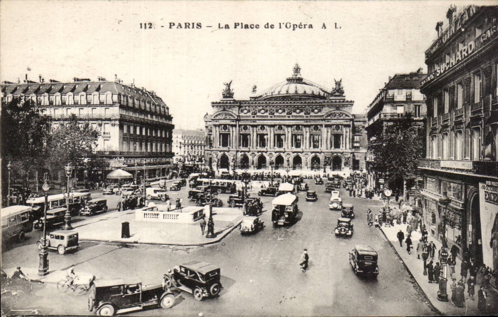 Paris - 9 - La Place de L'Opera - automobiles CPA 