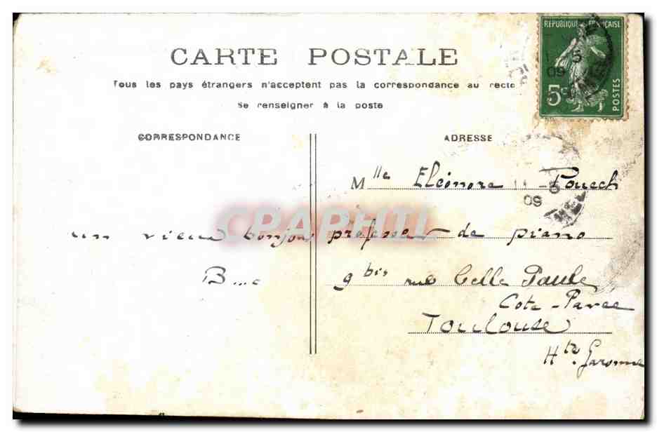 Paris - 1 - Palais de la Legion d'Honneur CPA  — Verso