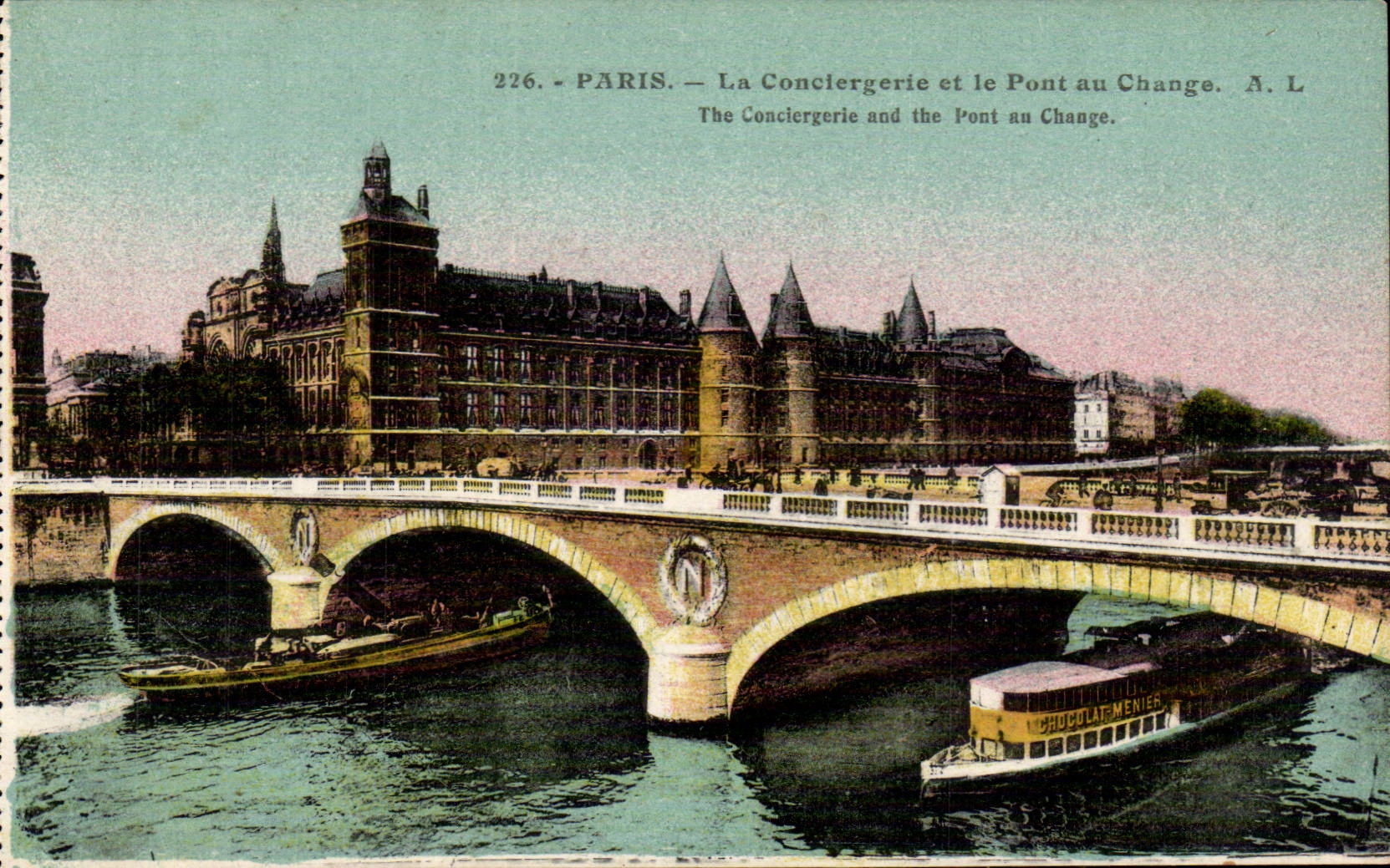 Paris - 1 - La Conciergerie et le Pont au Change CPA 
