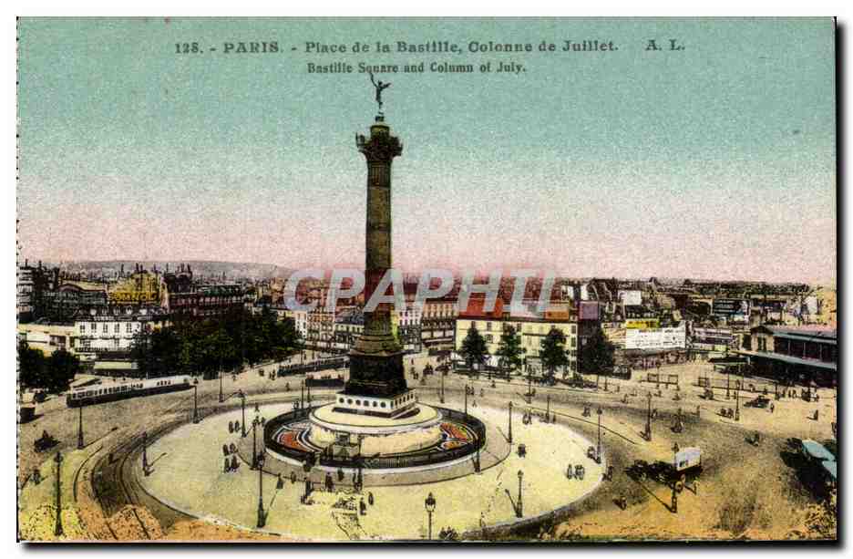 Paris - 11 - La Place Bastille - Colonne de Juillet - CPA 