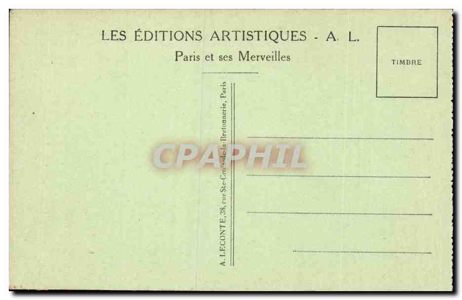 Paris - 4 - Tour Saint Jacques - CPA  — Verso