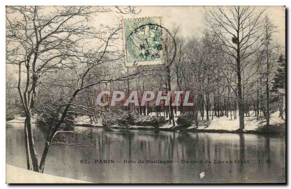 Paris - 16 - Bois de Boulogne - Un Coin du Lac en Hiver - CPA 