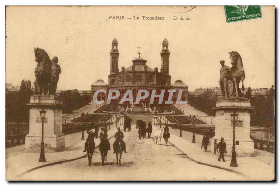 Paris - 16 - Le Trocadero - cheval - horse - CPA 
