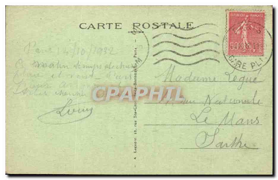 Paris - 12 - Gare du Lyon - CPA  — Rückseite