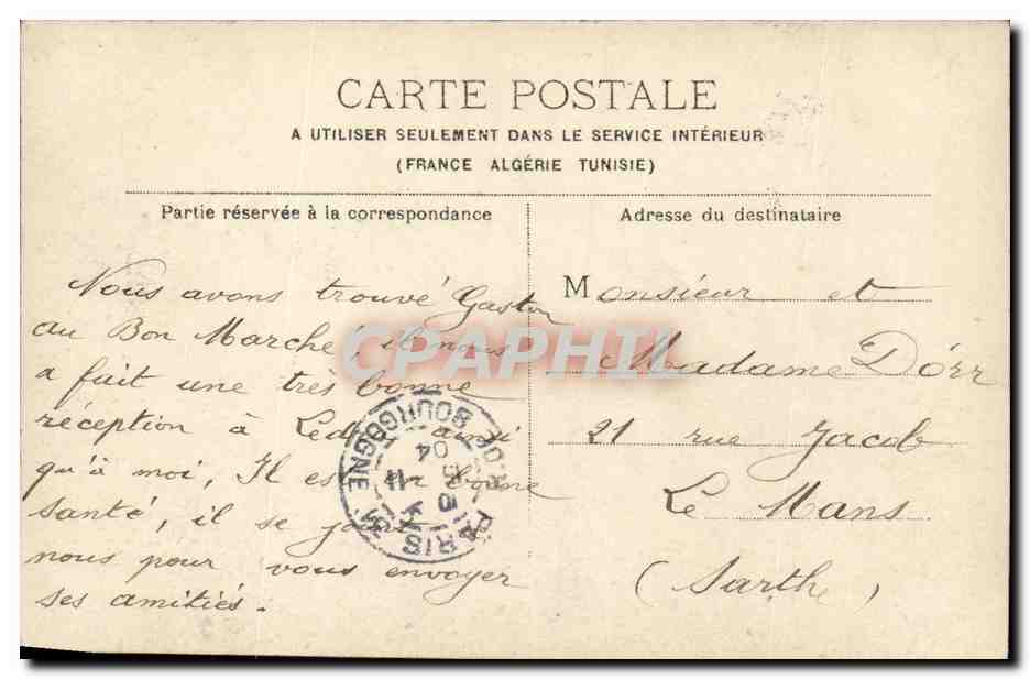 Paris - 10 - Gare du Nord- CPA  — Verso
