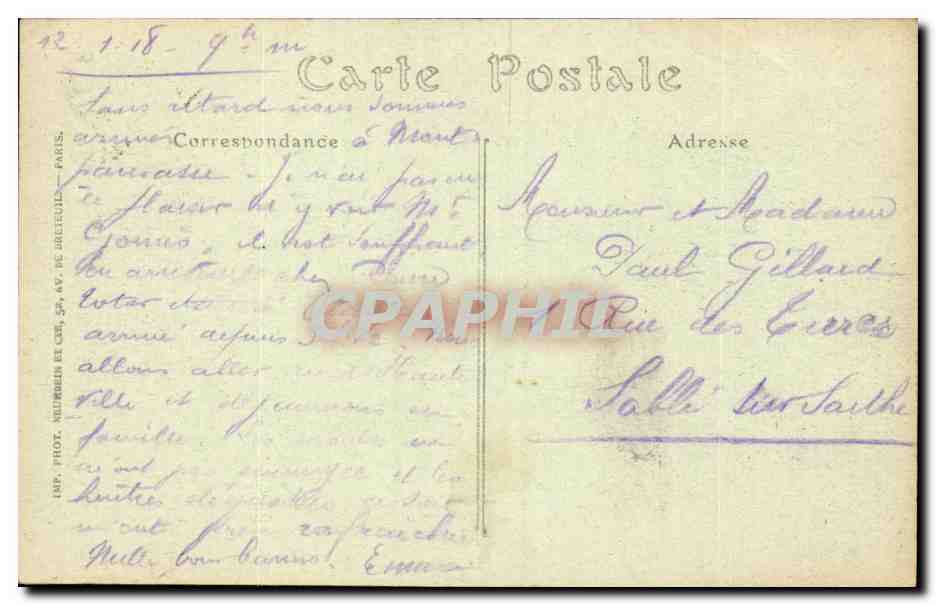 Paris - 10 - Gare du Nord- CPA  — Verso