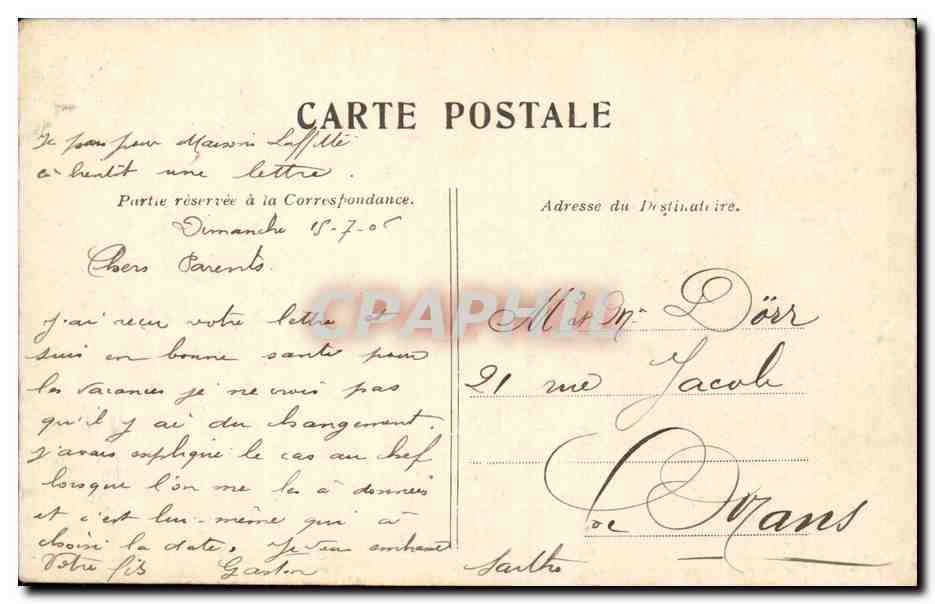 Paris - 10 - Gare de l'Est - Boulevard de Strasbourg CPA  — Verso