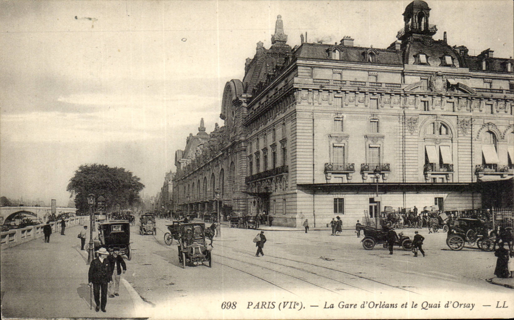 Paris - 7 - La Gare d'Orleans et le Quai d'Orsay - automobile CPA 