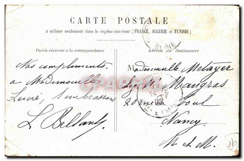 Paris CPA Gare Saint Lazare — Rückseite