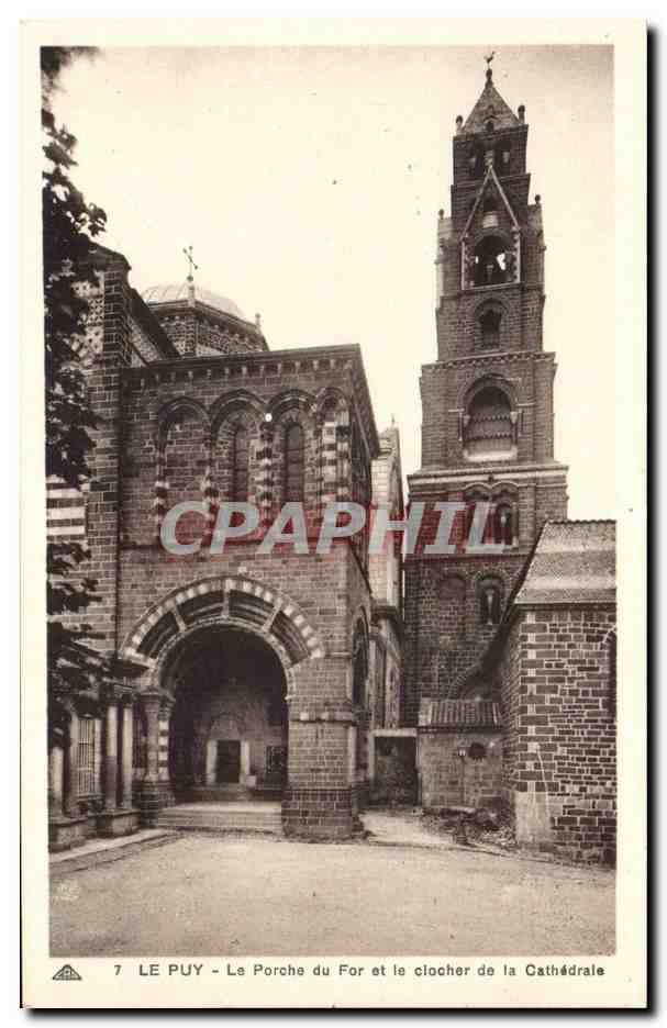 Le Puy - Le Porche du For et le clocher de la Cathédrale — éditeur : Atelier des Arts Bibliographiques, Strasbourg