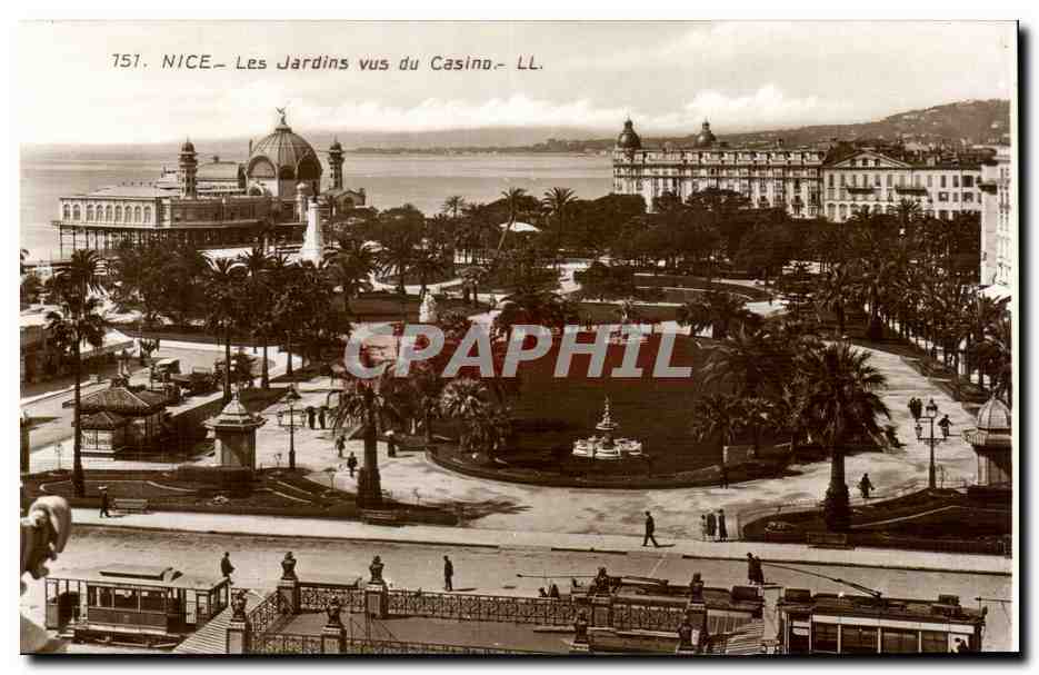 Nice - Les Jardins vus du Casino - CPA 