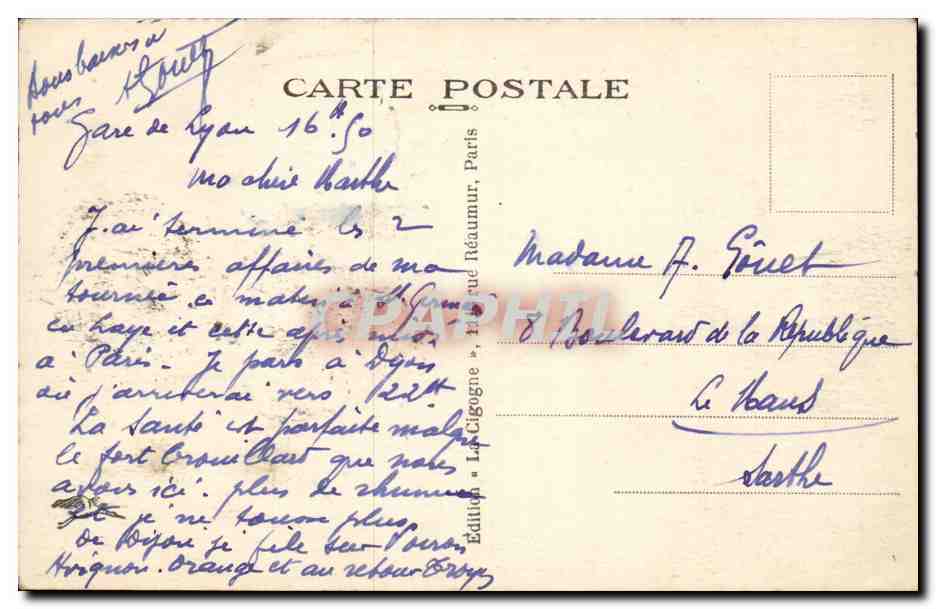 Paris - 12 - Gare du Lyon - CPA  — Verso