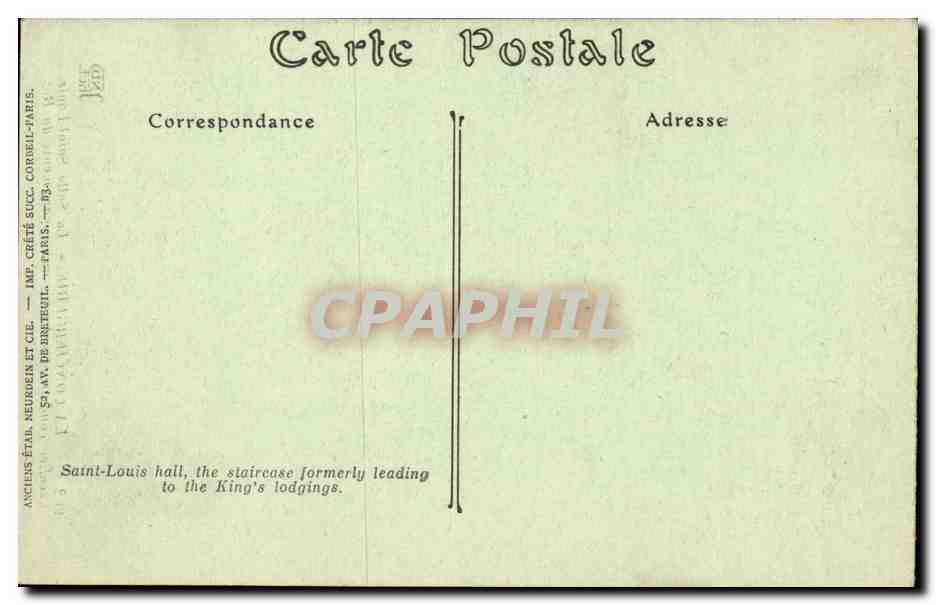 Paris - 1 - La Conciergerie - La Salle Saint Louis - CPA  — Verso