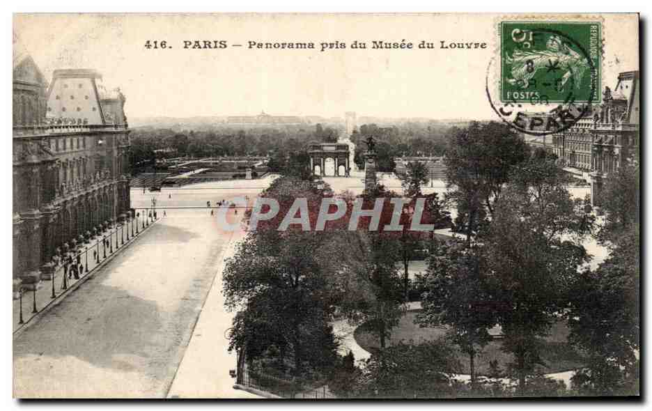 Paris - 1 - Panorama pris du Musee du Louvre - CPA 