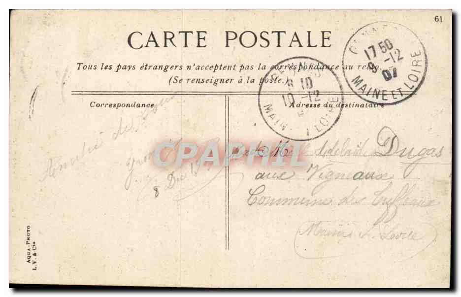 Paris - 6 - L'Institut de France - CPA  — Rückseite