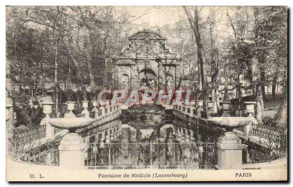 Paris - 6 - Jardin du Luxembourg - Fontaine de Medicis - CPA 