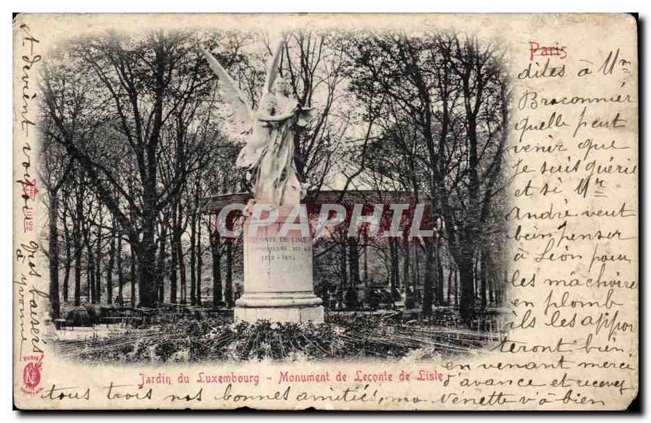 Paris - 6 - Jardin du Luxembourg - Monument de Leconte de Lisie - CPA 