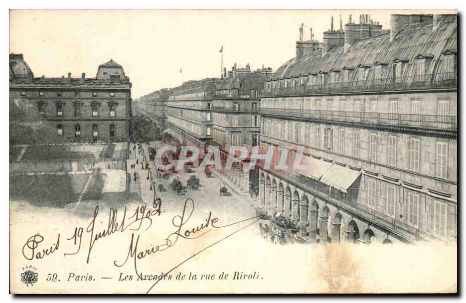 Paris - 1 - Les Arcades de la rue de Rivoli - CPA 
