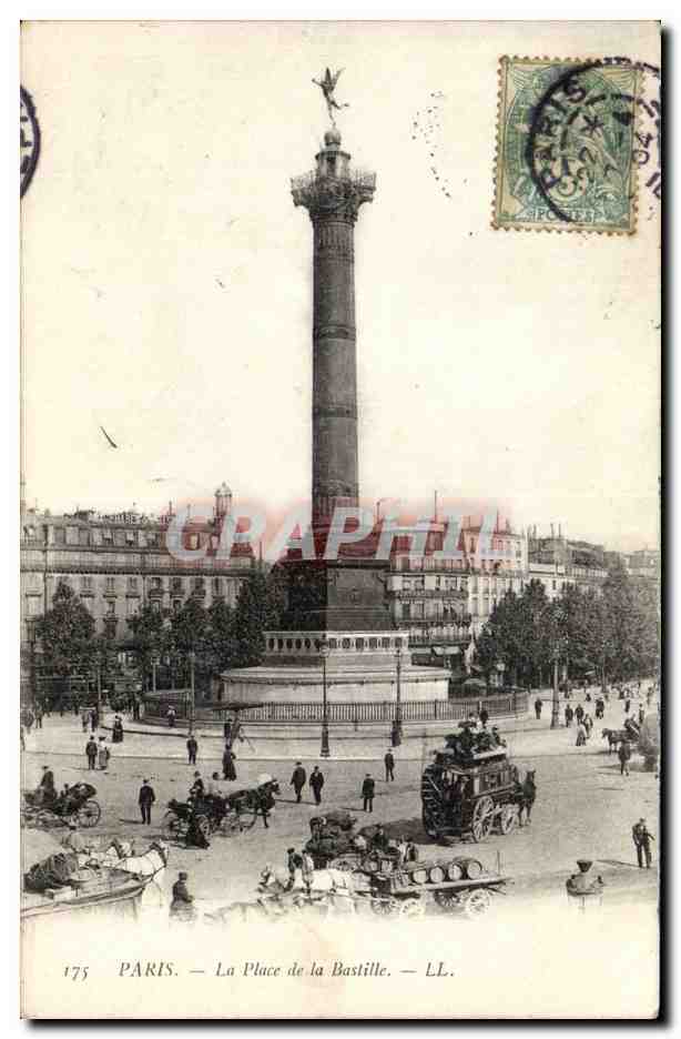 Paris - 11 - La Place de la Bastille - CPA 