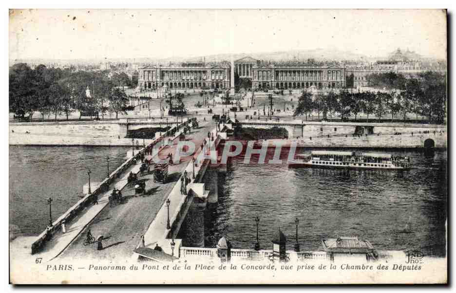 Paris - 8 - Place de la Concorde - vue prise de la Chambre des Deputes - CPA 